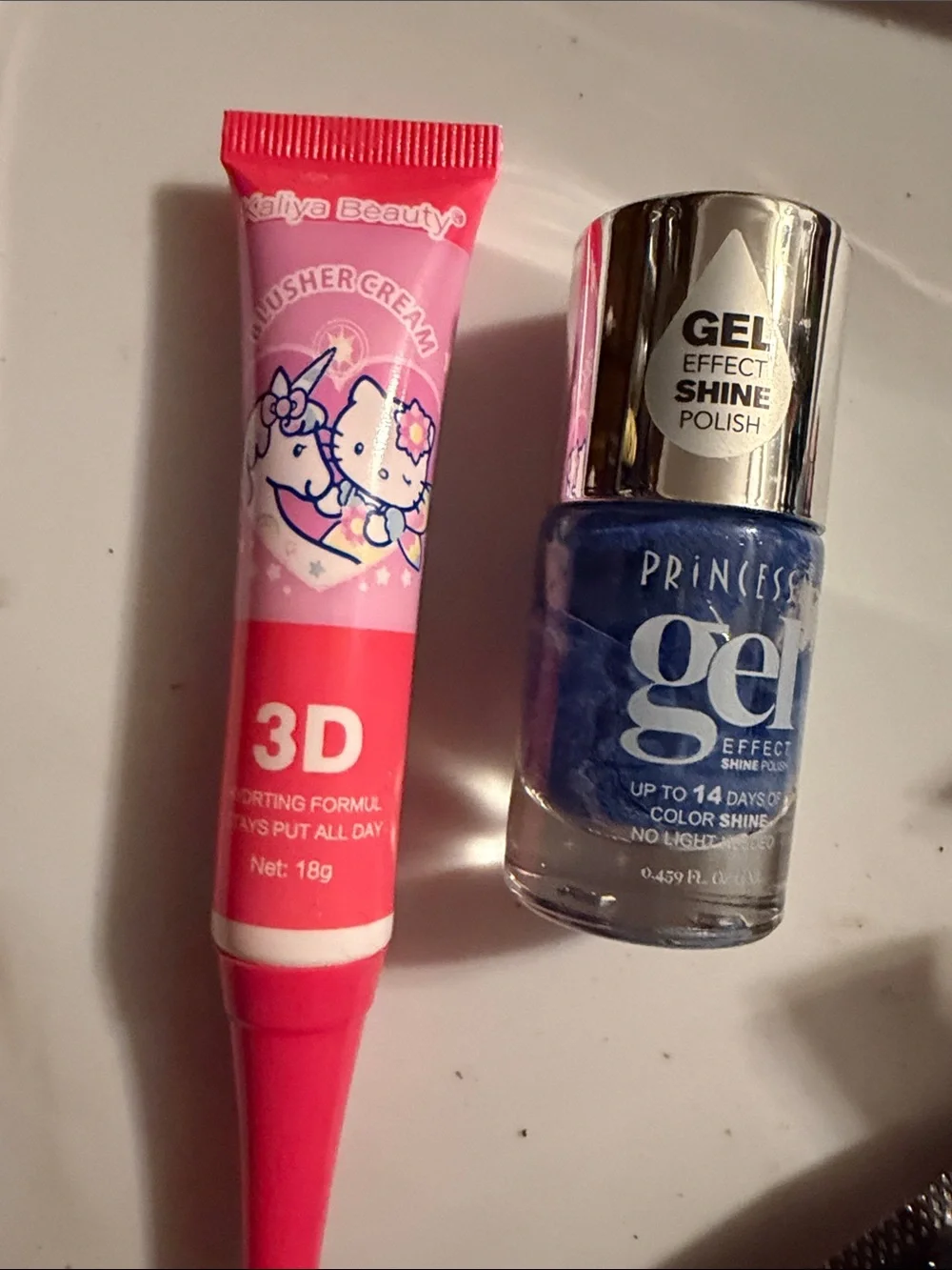 Teen Accessories Set purse with Pink 3D blusher cream and Blue Nail Polish